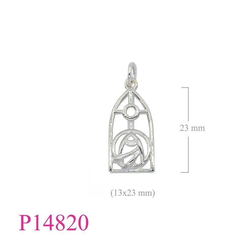 Rose Pendant, Mackintosh Pendant, 12x20mm Mackintosh  design.