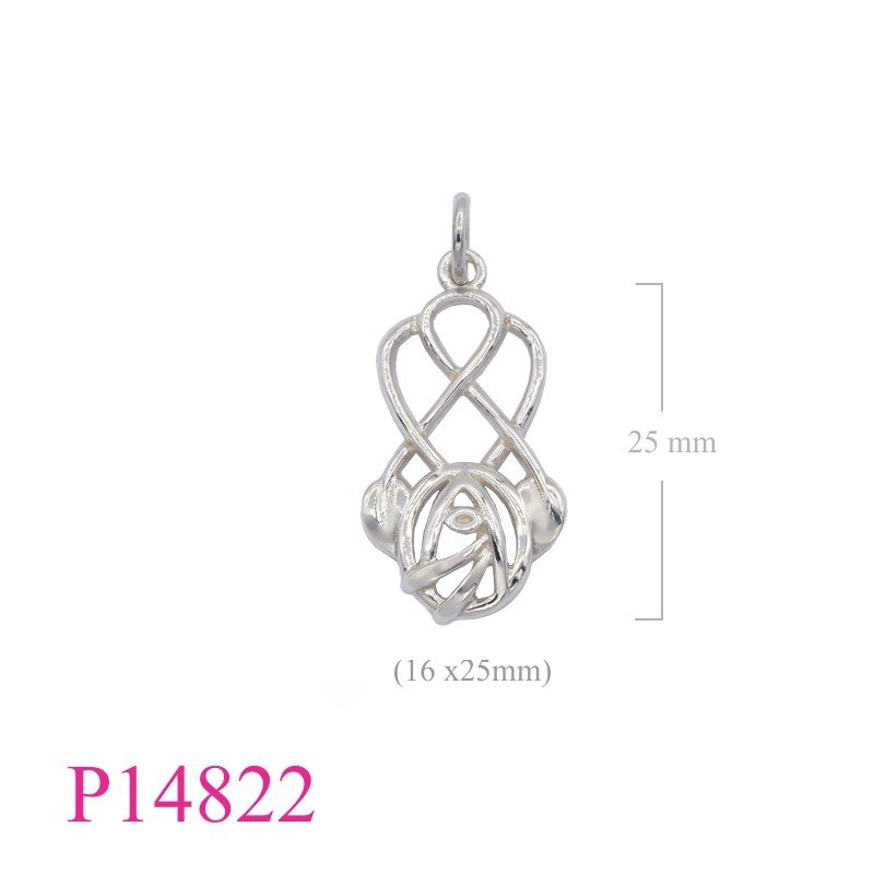 Rose Pendant, Mackintosh Pendant, 15x25mm Mackintosh design.