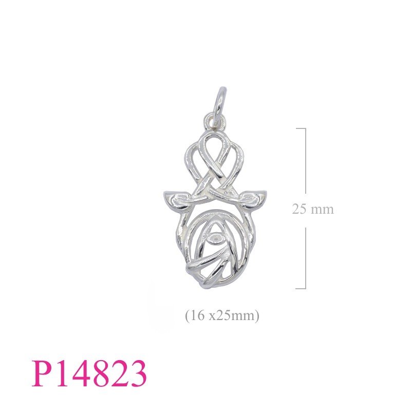 Rose Pendant, Mackintosh Pendant, 15x25mm Mackintosh  design.