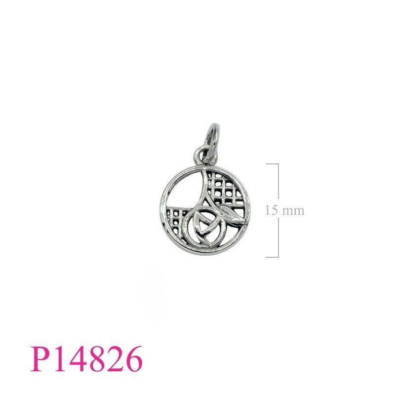 Rose Pendant, Mackintosh Pendant, 15mm round Mackintosh  design.