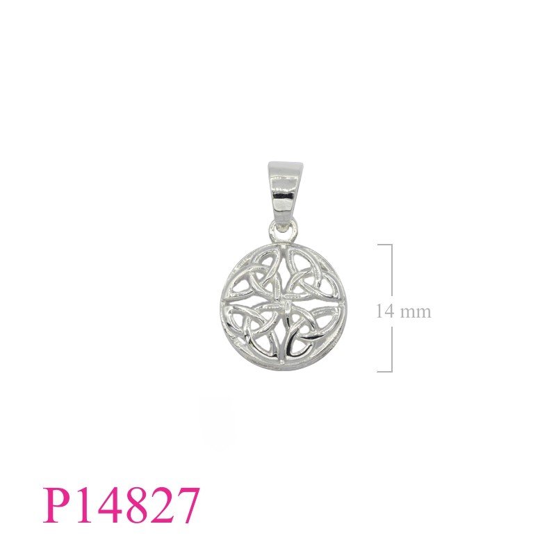 Pendant, 14mm 3D round Celtic design.
