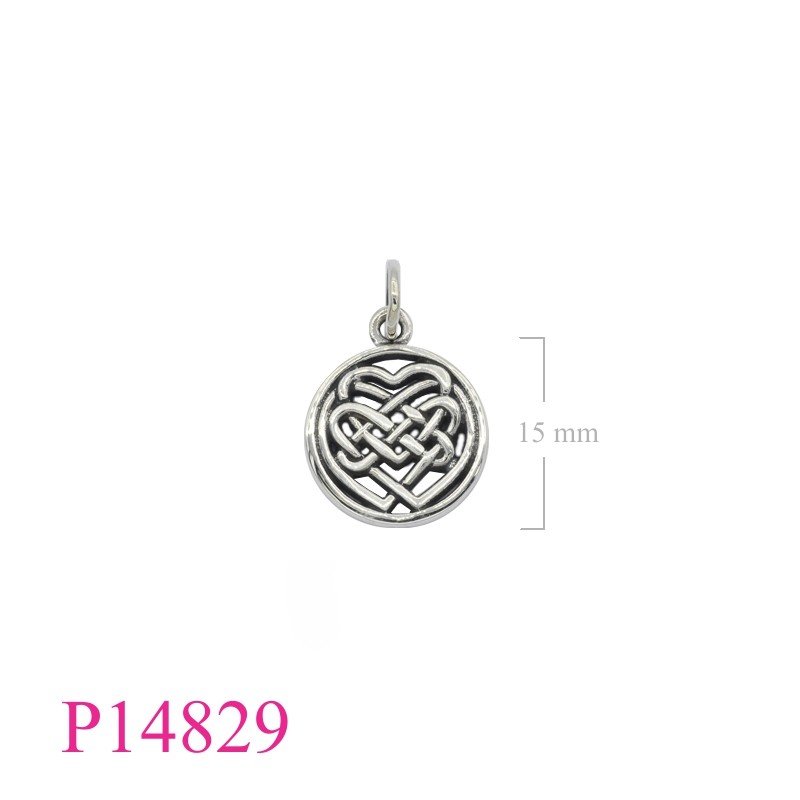 Pendant, 14mm round Celtic design.