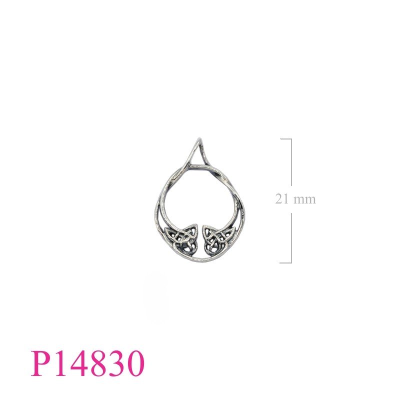 Pendant, 15mm round openwork Celtic design.
