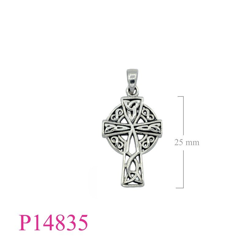 Pendant, 15x23mm openwork Iona cross.