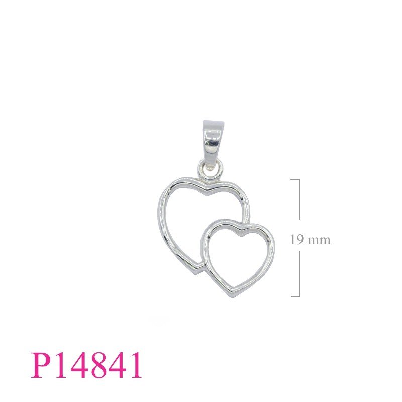 Pendant, 2 opened hearts.