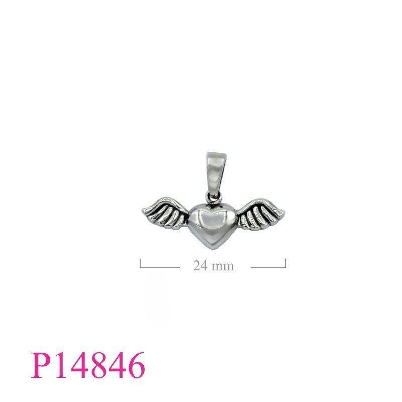 Pendant, flying heart.