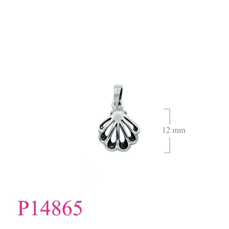 Pendant,  12mm openwork clam.