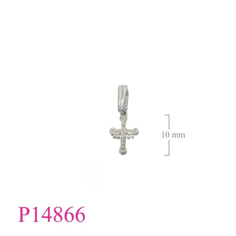 Pendant, 10mm cross.