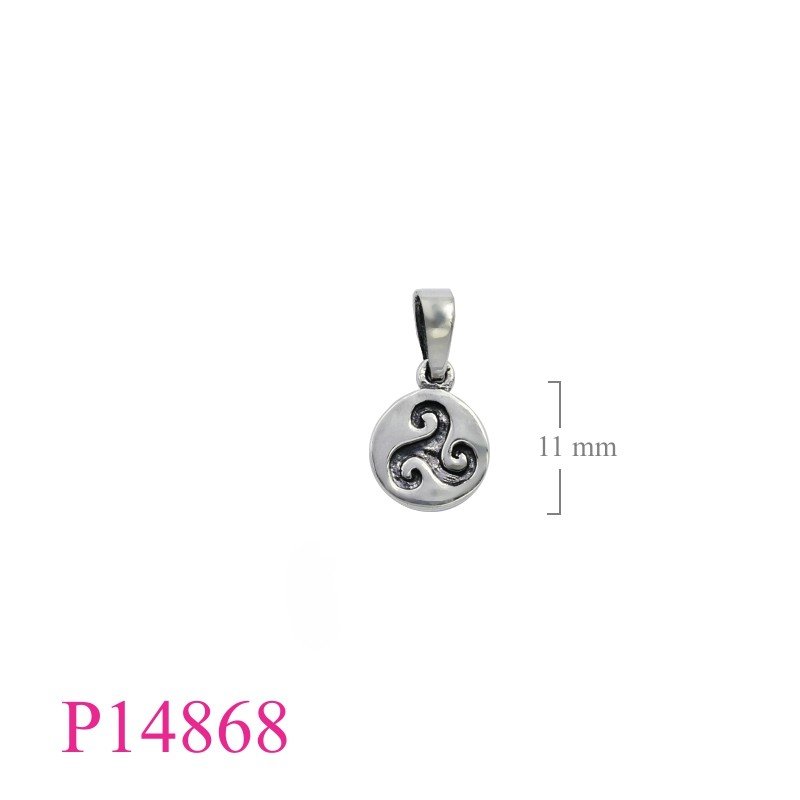 Triskelion Pendant, 10mm round Triskelion.