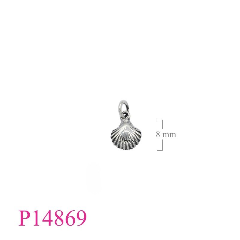 Pendant, 8mm clam.