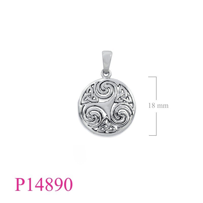 Lion Pendant, Triske Pendant, 18mm round openwork Triske.