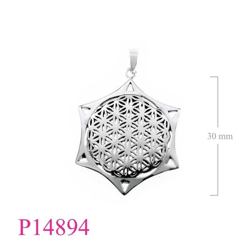 Pendant, flower of life design.