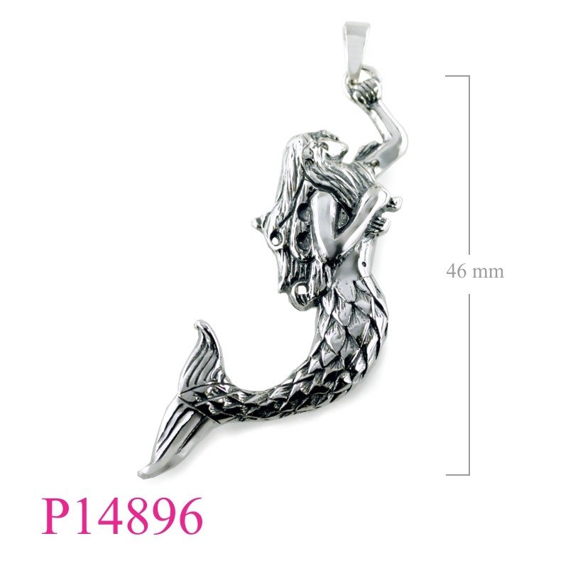 Pendant, 50mm mermaid.