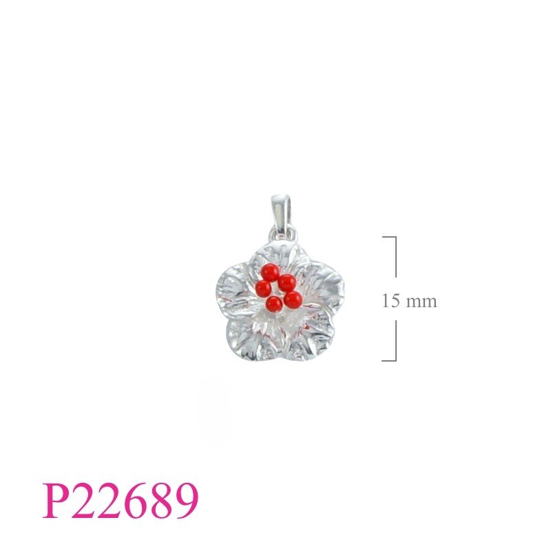 Pendant, hibiscus "MALASIA" enamel.