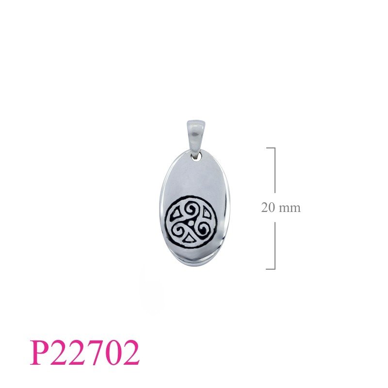 Triskelion Pendant, Triskelion oval tag.
