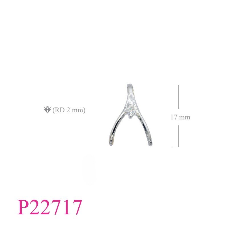 Pendant, wishbone with a CCZ
