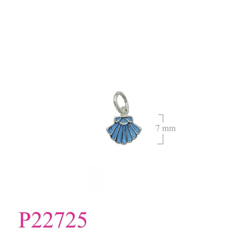 Pendant, 7mm clam enamel.