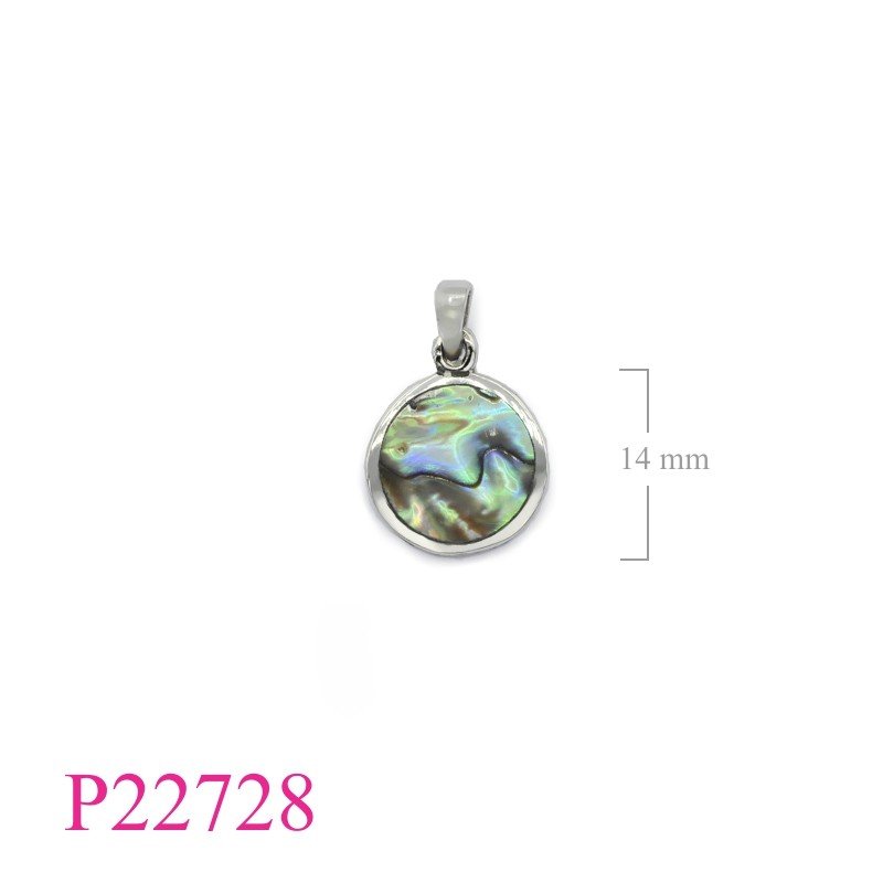 Pendant, 14mm round stone.