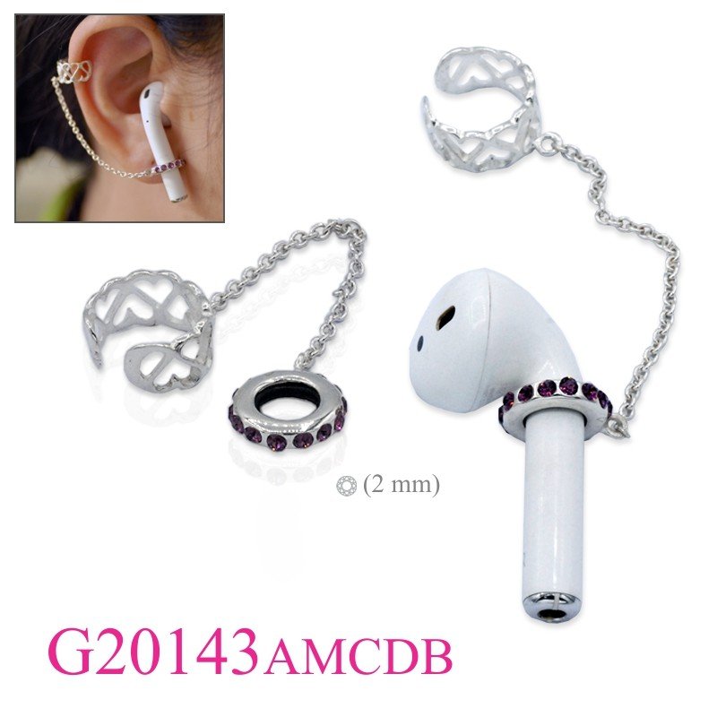 Gift Jewelry, small Amethyst crystals rings for Airpod and hearts cuff.
