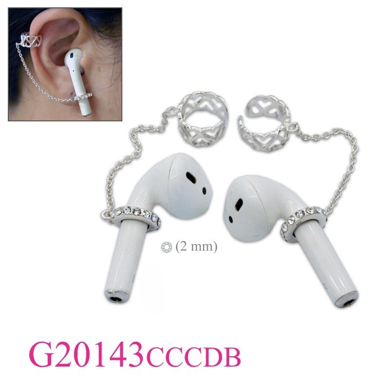 Gift Jewelry, small Clear crystals rings for Airpod and hearts cuff.
