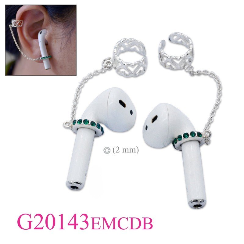 Gift Jewelry, small Emerald crystals rings for Airpod and hearts cuff.