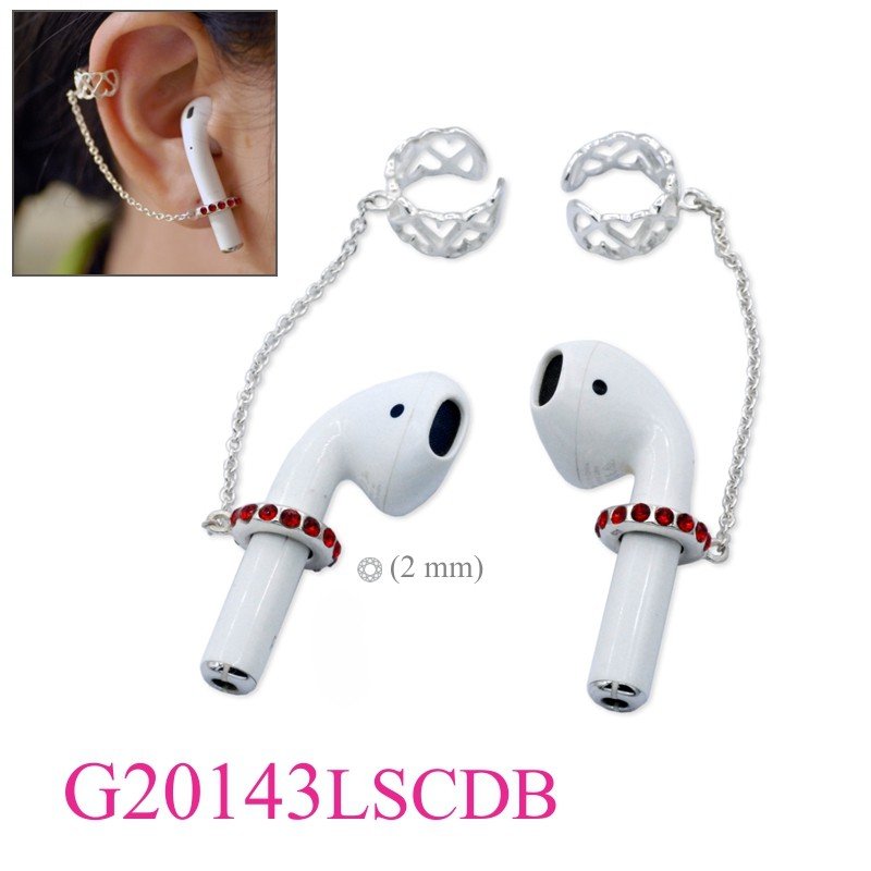 Gift Jewelry, small Ruby crystals rings for Airpod and hearts cuff.