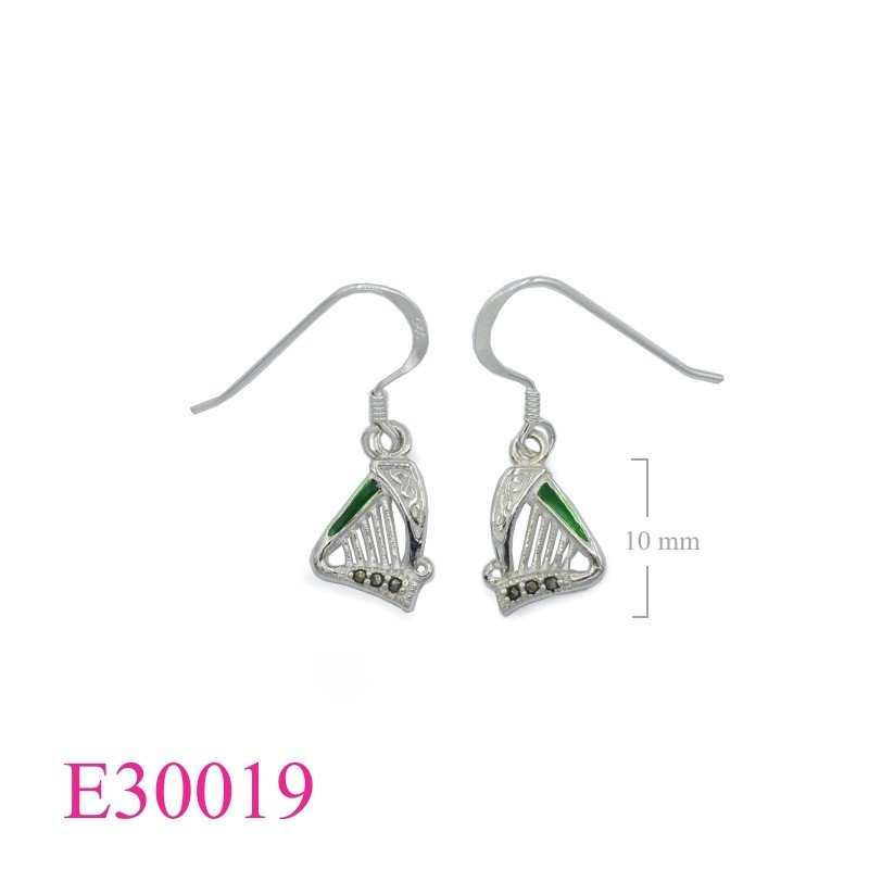 Marcasite Earrings, Harp Earrings.