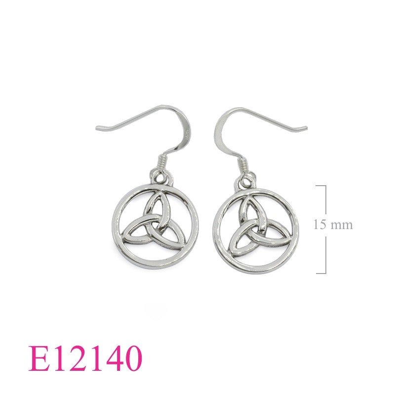 Earrings, 15mm round Trinity.