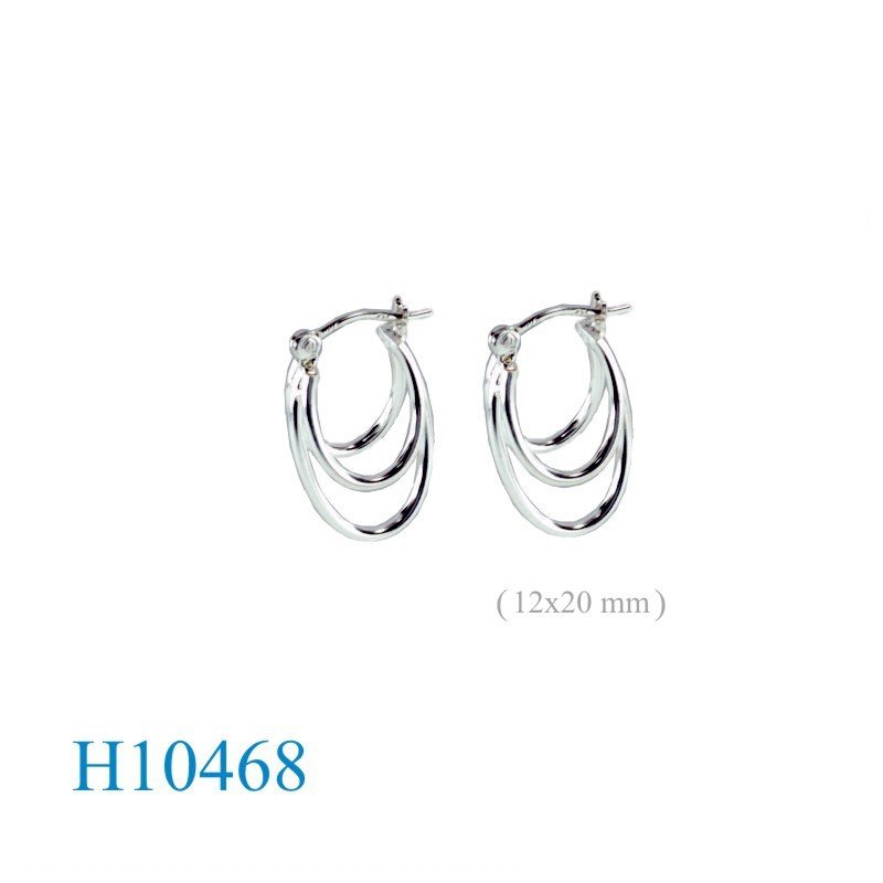 Earrings, 3 oval hoops design.