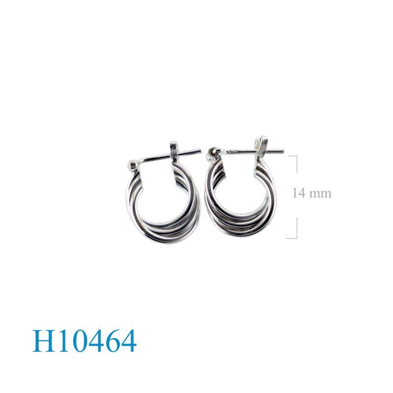 Earrings, 3 tubea hoop.
