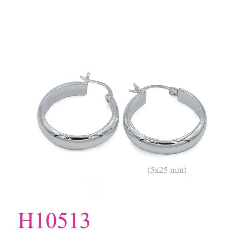 Earrings, 5x25mm hollow hoop.