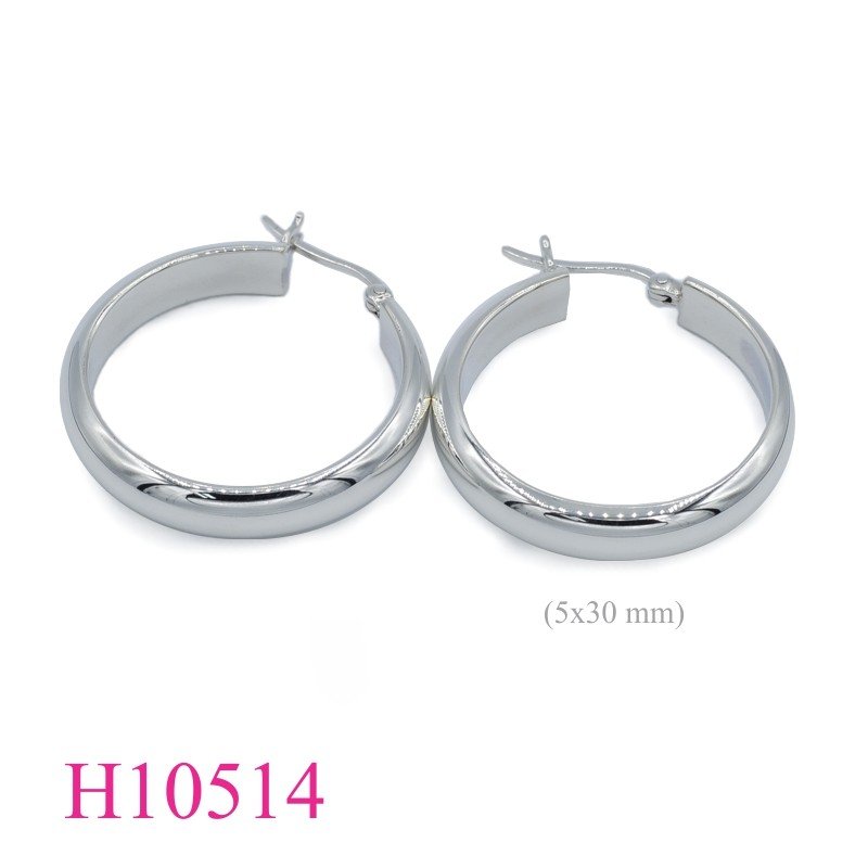 Earrings, 5x30mm hollow hoop.
