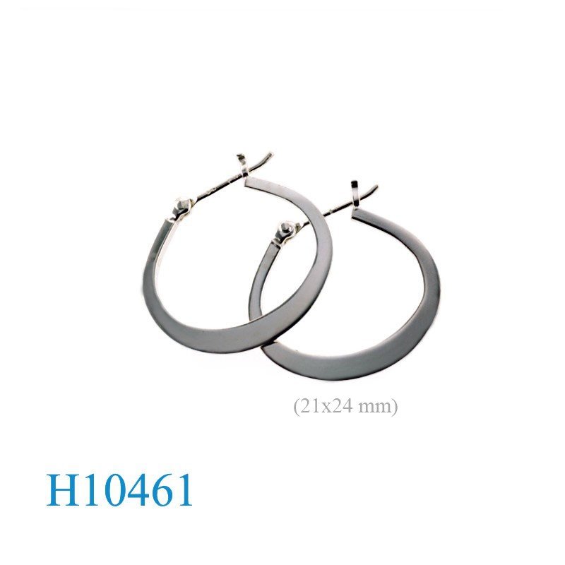 Earrings, 21x24mm oval hoop.