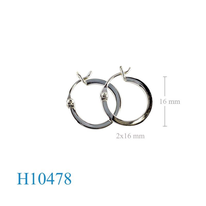 Earrings, 2x16mm square tube.