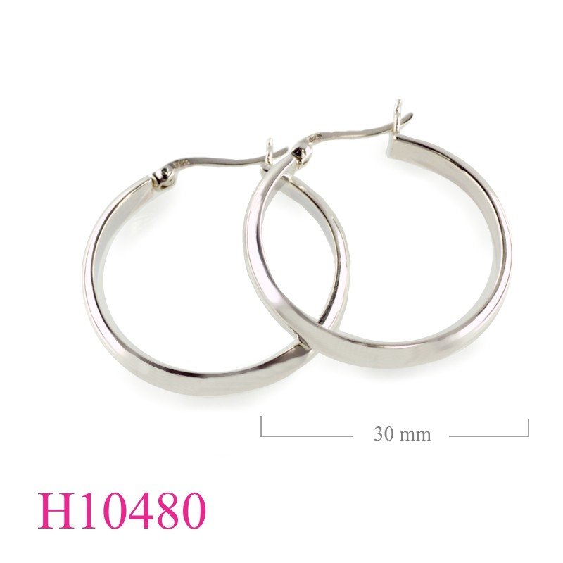 Earrings, 4x2.2x30mm half round hoop.