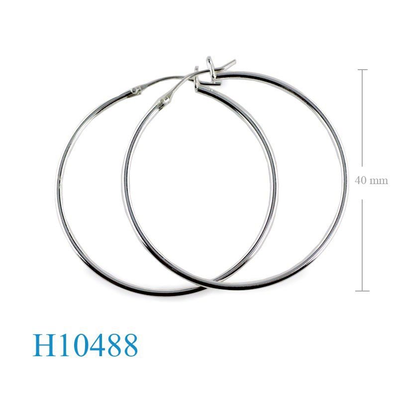 Earrings, 1.5x40mm hoop click lock.