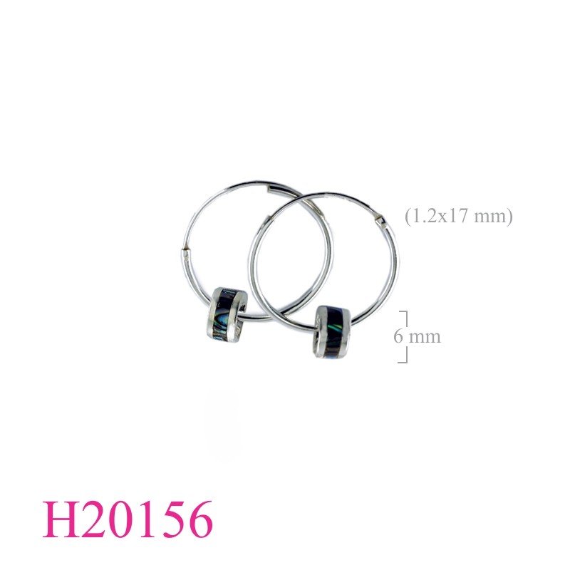 Earrings, 1.2x17mm hoop and wheel.