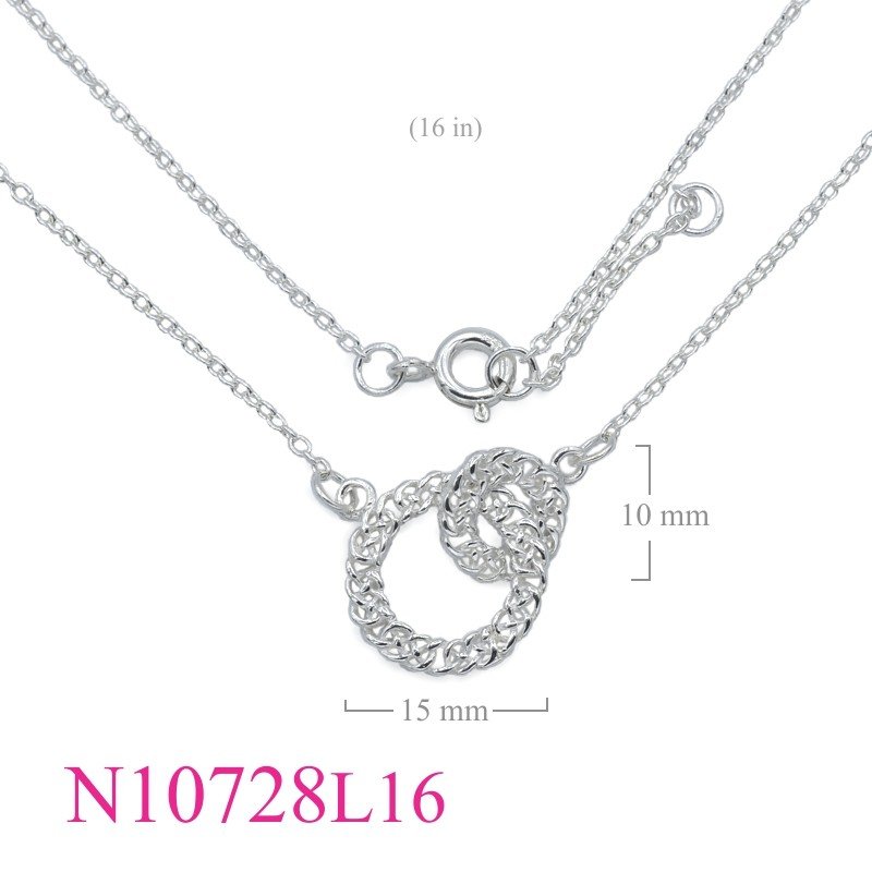 Necklace, 16 inches chain and 2 Celtic rings.