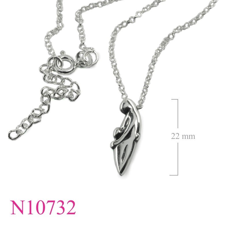 Necklace, 16 inches chain and mother & kid charm.