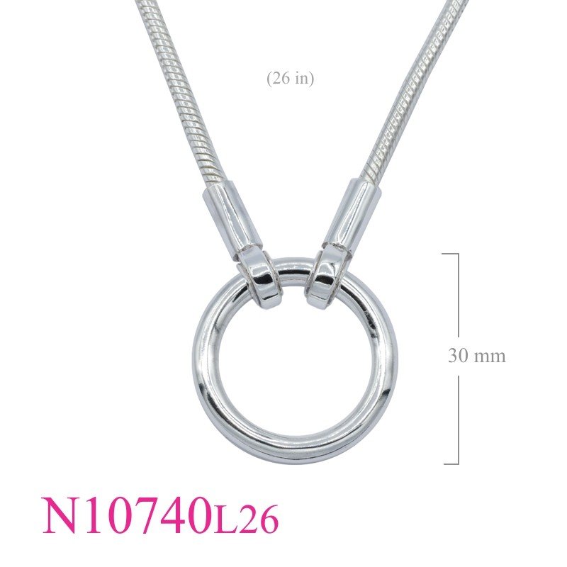 Necklace, 26 inches snake chain and 30mm hoop.