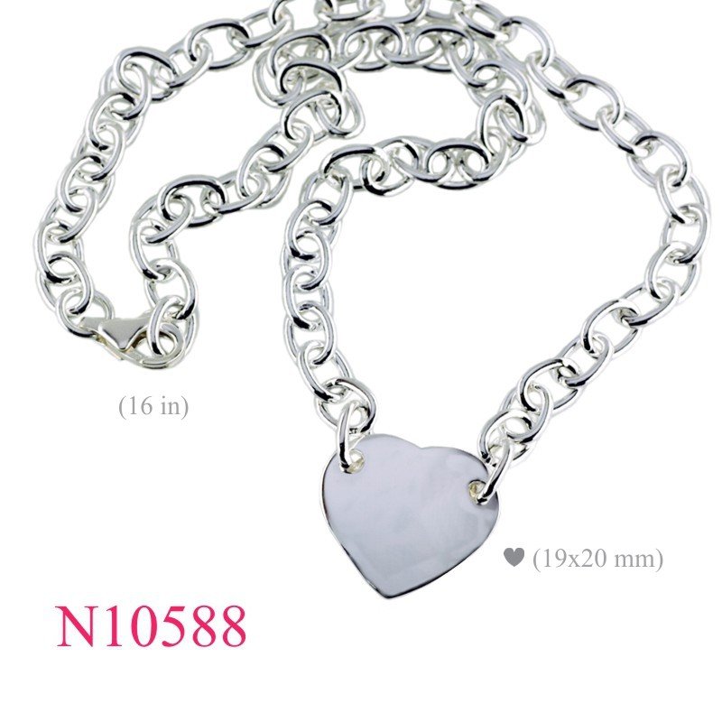 Necklace, 16 inches chain and heart charm.