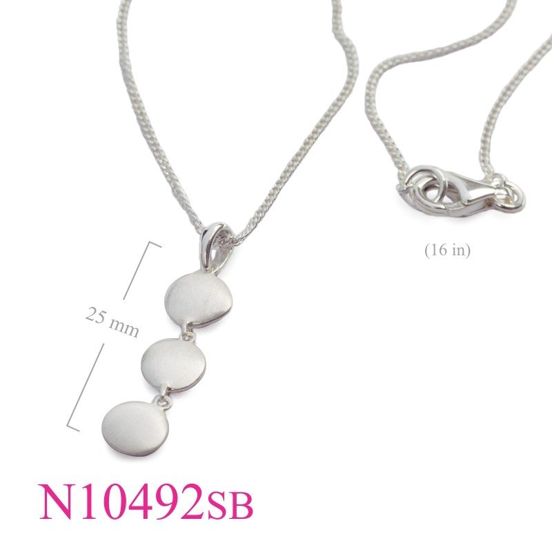 Necklace, 16 inches chain and 3 sandblast chips.