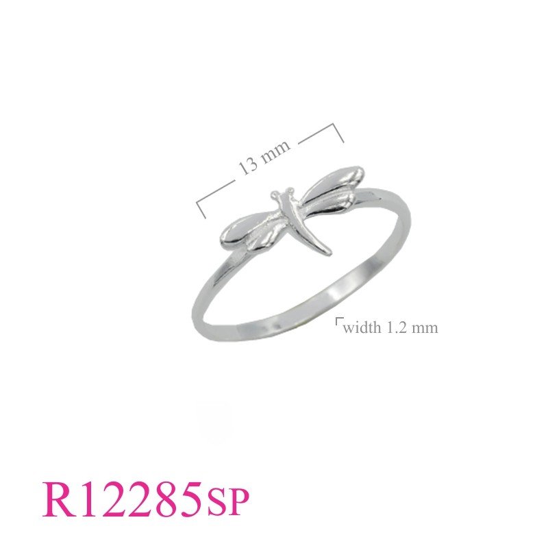 Ring, small dragonfly with Silver plated.