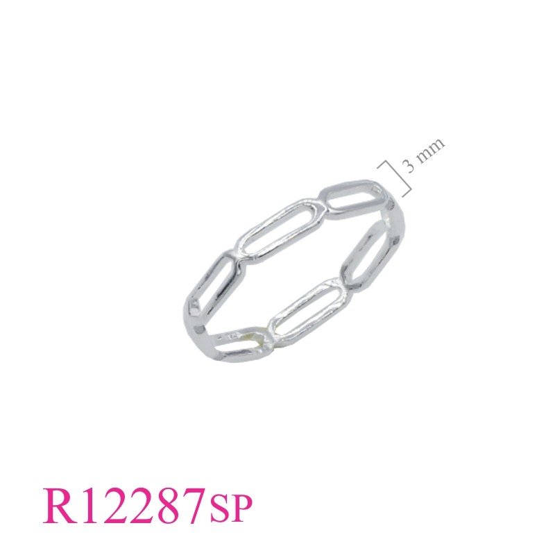 Ring, long ovals with Silver plated