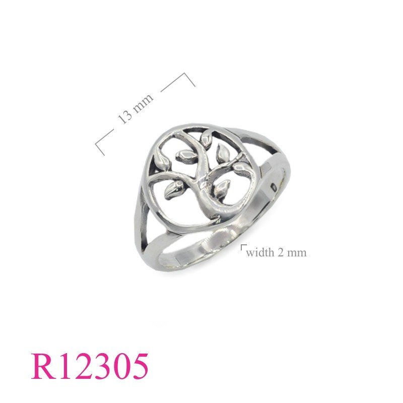 Tree Of Life Ring, Travel Jewelry Ring, Tree of Life in round.
