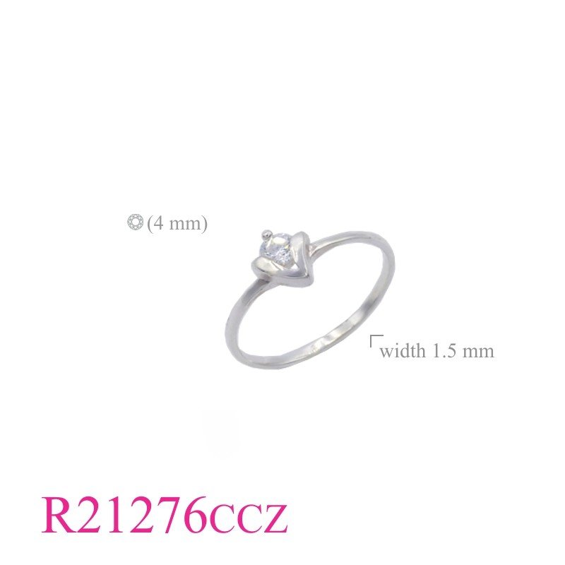 Ring, 4mm round CCZ V design.