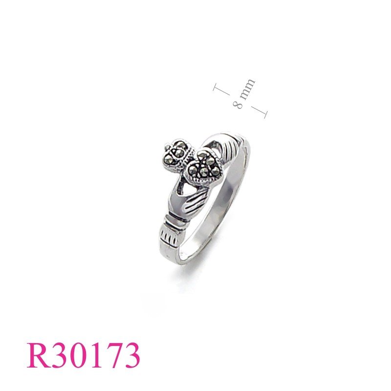 Claddagh Ring, Marcasite Ring,  Claddagh mc=8 pcs.