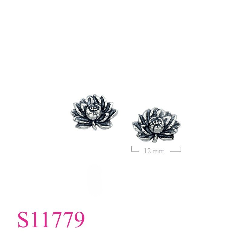 Earrings, lotus.
