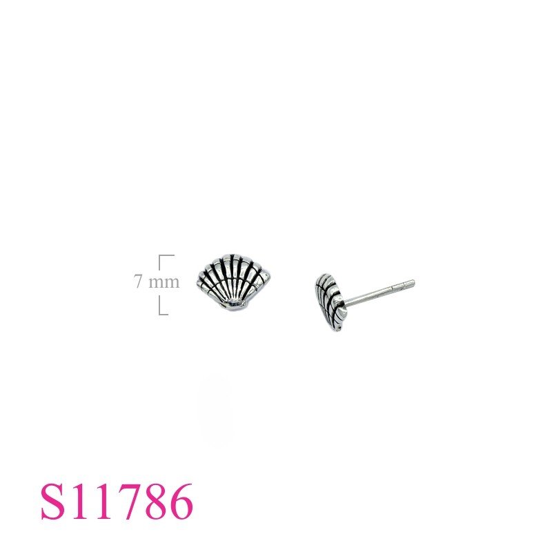 Earrings, 7mm clam.