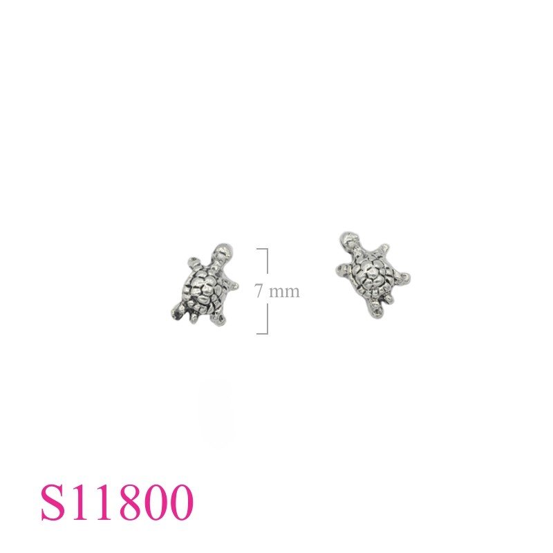 Earrings, small turtle.